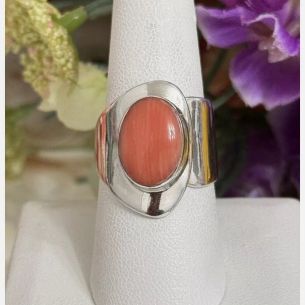 NWOT, ATI Sterling Silver Tapered Wrap Around Statement Band Ring Sz 8